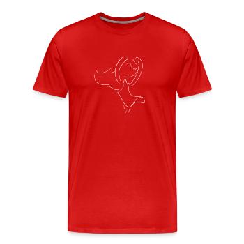 symbole de danse fille femme ballerine - T-shirt bio Premium Homme - rouge - Devant - Damien (186cm)