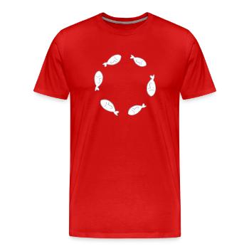 cercle poisson poisson nagent militants des droits des animaux - T-shirt bio Premium Homme - rouge - Devant - Damien (186cm)