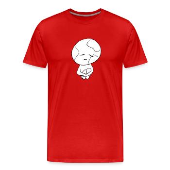 earth sad climate protection planet symbol - Men's Premium Organic T-Shirt - red - Front - Damien (186cm)