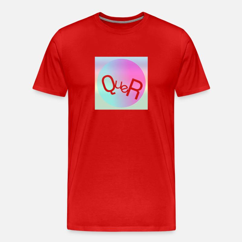 QUER - Männer Premium Bio T-Shirt - Rot