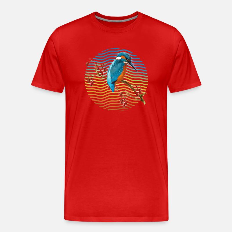Bunter Vogel - Männer Premium Bio T-Shirt - Rot