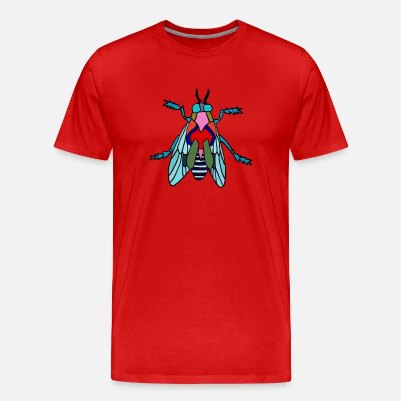 Farbiger Abstrakt Fliege - Männer Premium Bio T-Shirt - Rot