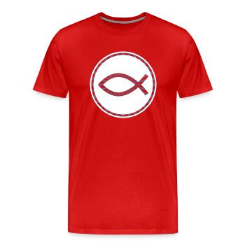 Jesus Christ of Nazareth Faith Bible Jesus - Men's Premium Organic T-Shirt - red - Front - Damien (186cm)