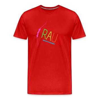 Bogen Raus Bunt - Männer Premium Bio T-Shirt - Rot - Vorne - Damien (186cm)