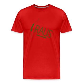 Bogen Raus - Männer Premium Bio T-Shirt - Rot - Vorne - Damien (186cm)