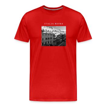 ITALIA - ROMA STREET - Men's Premium Organic T-Shirt - red - Front - Damien (186cm)