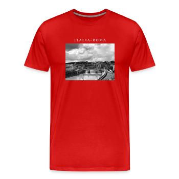 LUXURY - ITALIA - Männer Premium Bio T-Shirt - Rot - Vorne - Damien (186cm)