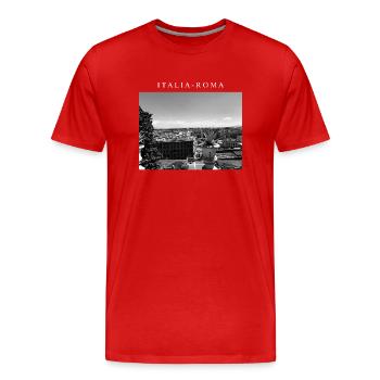 LUXURY - ITALIA - Men's Premium Organic T-Shirt - red - Front - Damien (186cm)