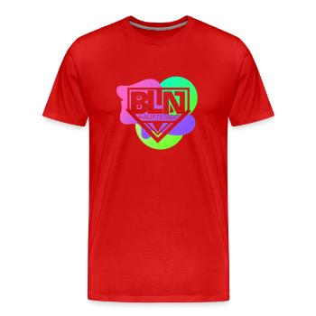 Berlin BLN Hauptstadt Stencil - Männer Premium Bio T-Shirt - Rot - Vorne - Damien (186cm)