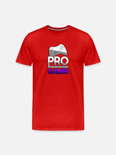 PRO GAMER (Purple) + Controller - Gaming - Men's Premium Organic T-Shirt - red