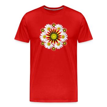 Marguerites Gazanie Flowers Gazania Daisies - Men's Premium Organic T-Shirt - red - Front - Damien (186cm)