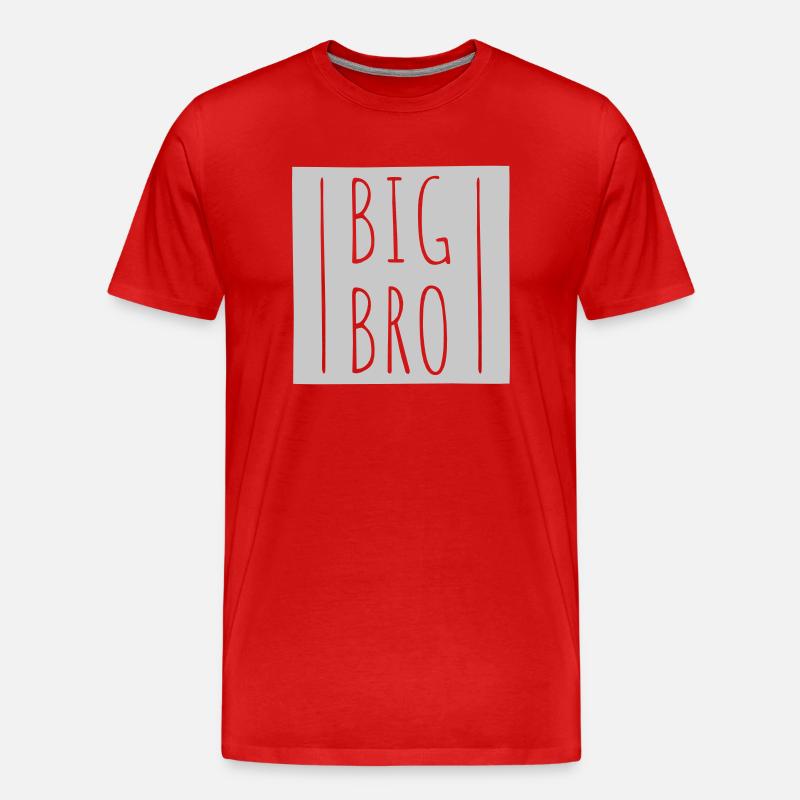 Großer Bruder Schild Logo - Männer Premium Bio T-Shirt - Rot
