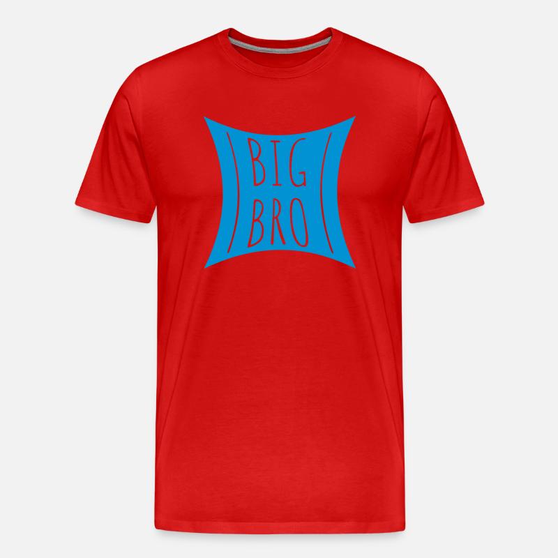 Text Logo Big Bro - Männer Premium Bio T-Shirt - Rot