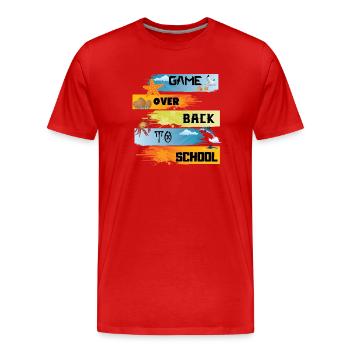 Spiel vorbei zurück zur Schule - Männer Premium Bio T-Shirt - Rot - Vorne - Damien (186cm)