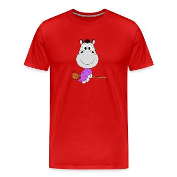 ZEBRA - HEXEN - HEXENBESEN - TIER - KINDER - BABY - Männer Premium Bio T-Shirt - Rot - Vorne - Damien (186cm)