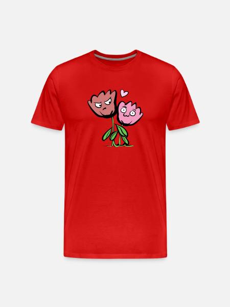 Blomster Venskab Planter Sjove Venner - Herre Premium T-shirt økologisk - rød