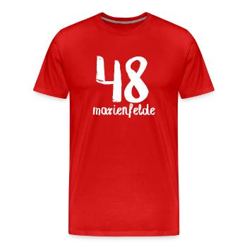 48 marienfelde Berlin - Männer Premium Bio T-Shirt - Rot - Vorne - Damien (186cm)