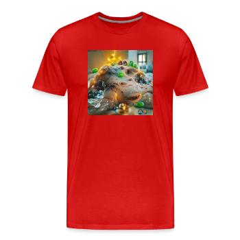 Une promenade dans l’ du robot : Goop Monster - T-shirt bio Premium Homme - rouge - Devant - Damien (186cm)