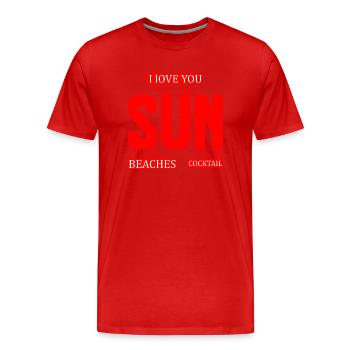 j'adore le soleil plage et cocktail - T-shirt bio Premium Homme - rouge - Devant - Damien (186cm)