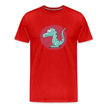 Freundlicher Drachen - Männer Premium Bio T-Shirt - Rot - Vorne - Damien (186cm)