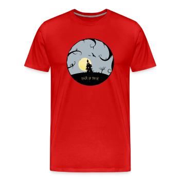 trick or treat - Männer Premium Bio T-Shirt - Rot - Vorne - Damien (186cm)