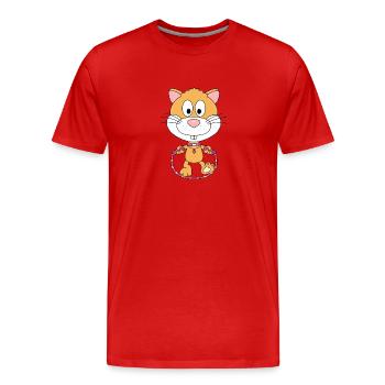 HAMSTER - SPRINGSEIL - SEILSPRINGEN - TIER - BABY - Männer Premium Bio T-Shirt - Rot - Vorne - Damien (186cm)