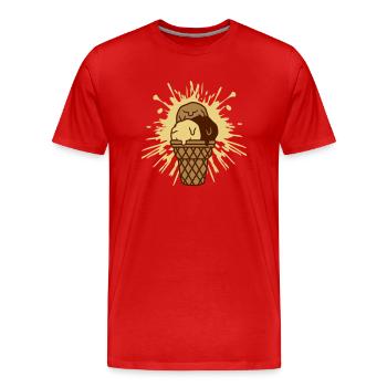 Splashes of colour 3 delicious ice cream balls - Men's Premium Organic T-Shirt - red - Front - Damien (186cm)