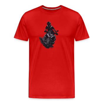 Motocross gris - T-shirt bio Premium Homme - rouge - Devant - Damien (186cm)