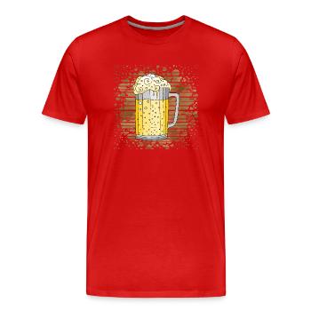 Becher - Männer Premium Bio T-Shirt - Rot - Vorne - Damien (186cm)