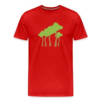 Forest Symbol Cartoon Trees Tree - Men's Premium Organic T-Shirt - red - Front - Damien (186cm)