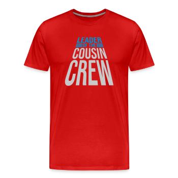 Leader Cousin Crew Team - Männer Premium Bio T-Shirt - Rot - Vorne - Damien (186cm)