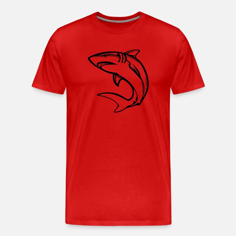 Eleganter Hochseehai - Männer Premium Bio T-Shirt - Rot