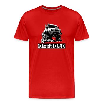 Unimog - Oldtimer - Offroad - Universal motor device - Men's Premium Organic T-Shirt - red - Front - Damien (186cm)