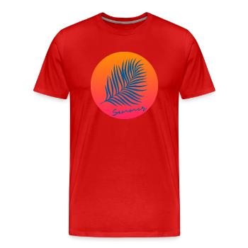 BLUE SUMMER - T-shirt bio Premium Homme - rouge - Devant - Damien (186cm)
