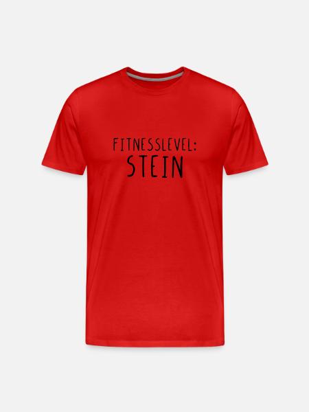 Fitnesslevel Stein - Männer Premium Bio T-Shirt - Rot