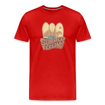 Summer Feeling - Männer Premium Bio T-Shirt - Rot - Vorne - Damien (186cm)