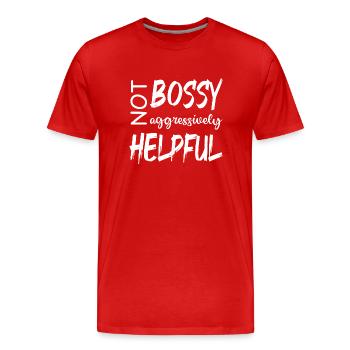 PAS AUTORITAIRE AGRESSIVEMENT UTILE - T-shirt bio Premium Homme - rouge - Devant - Damien (186cm)