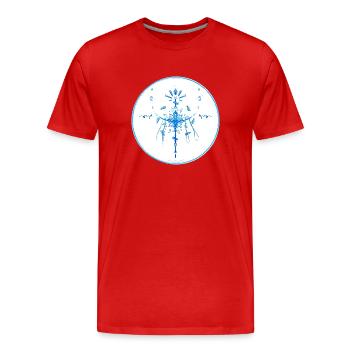 Collection Mystique ~ bleu clair ~ n°4 - T-shirt bio Premium Homme - rouge - Devant - Damien (186cm)