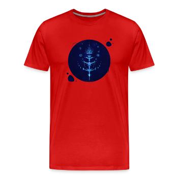 Collection Mystique ~ bleu nuit ~ n°6 - T-shirt bio Premium Homme - rouge - Devant - Damien (186cm)