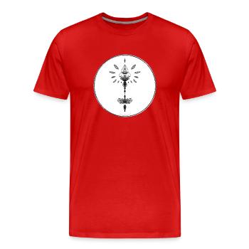 Mystique Collection ~ black tatoo ~ n°7 - Men's Premium Organic T-Shirt - red - Front - Damien (186cm)
