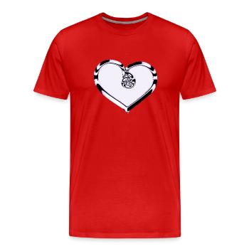 Herz Symbol glänzend Lila - Männer Premium Bio T-Shirt - Rot - Vorne - Damien (186cm)