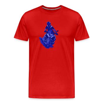 Motocross bleu - T-shirt bio Premium Homme - rouge - Devant - Damien (186cm)