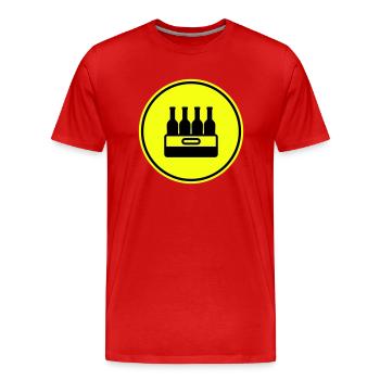 Bierflasche Kiste - Männer Premium Bio T-Shirt - Rot - Vorne - Damien (186cm)