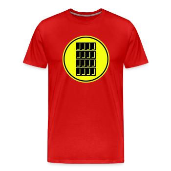 Symbole d’icône en chocolat - T-shirt bio Premium Homme - rouge - Devant - Damien (186cm)