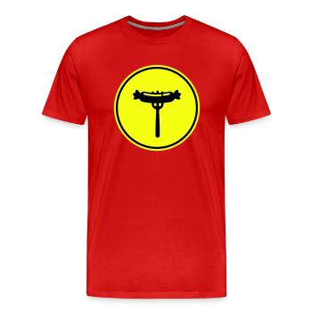 Bratwurst meat icon - Men's Premium Organic T-Shirt - red - Front - Damien (186cm)