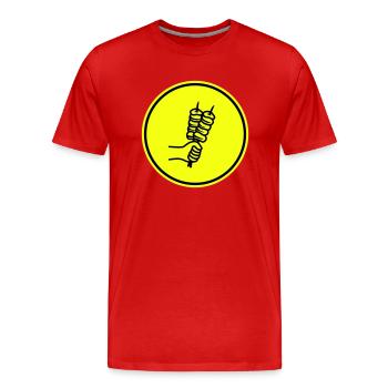 Spieß grill Icon - Männer Premium Bio T-Shirt - Rot - Vorne - Damien (186cm)