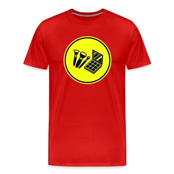 Make Up Kosmetik Icon - Männer Premium Bio T-Shirt - Rot - Vorne - Damien (186cm)
