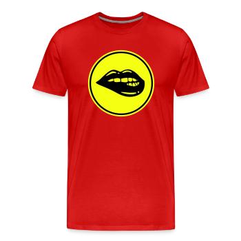 Lippen symbol - Männer Premium Bio T-Shirt - Rot - Vorne - Damien (186cm)
