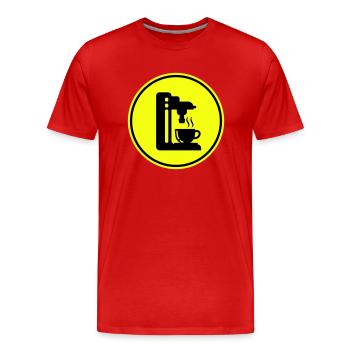Symbole de machine à café - T-shirt bio Premium Homme - rouge - Devant - Damien (186cm)