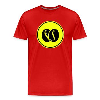Kaffeebohne Symbol - Männer Premium Bio T-Shirt - Rot - Vorne - Damien (186cm)